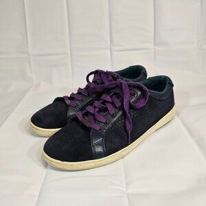 Ted Baker London Slowne Sneakers Women Size 11 Blue Suede Lace Up Casual